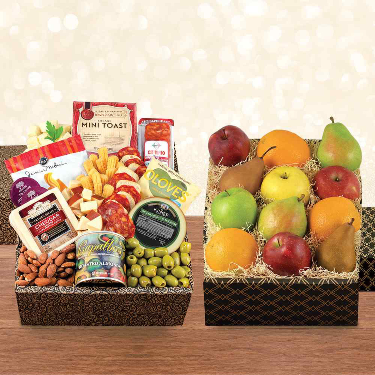 Capalbos Fruit and Cheese Bonanza Double Decker Gift Box